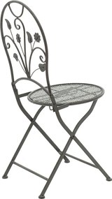 Τραπεζαρία Abriel pakoworld σετ 3τεμ μέταλλο ανθρακί antique