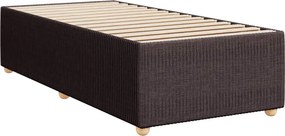 vidaXL Κρεβάτι Boxspring με Στρώμα Σκούρο Καφέ 90x200 εκ. Υφασμάτινο