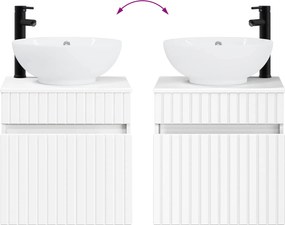 vidaXL Επιτοίχιος νιπτήρας βανίλιας Λευκό 49 x 44,5 x 66,5 εκ