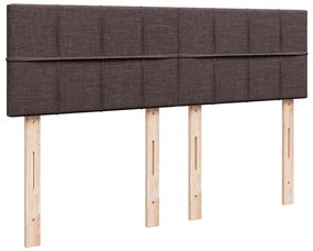 vidaXL Κρεβάτι Boxspring με Στρώμα Σκούρο Καφέ 140x190 εκ. Υφασμάτινο