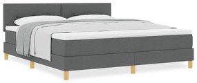 vidaXL Κρεβάτι με Βοηθητικό Στρώμα Σκούρο Γκρι 180x200 εκ Ύφασμα