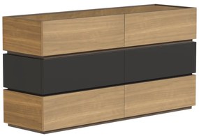 Συρταριέρα Sonlen pakoworld mdf σε ανθρακί-sonoma απόχρωση 120x40x72εκ