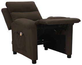 vidaXL Πολυθρόνα Μασάζ Σκούρο Καφέ Υφασμάτινη