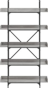vidaXL Βιβλιοθήκη 5 Επιπέδων Γκρι Sonoma 100x33x180,5εκ. Επεξεργ. Ξύλο