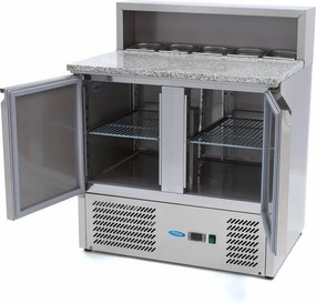 Pizza Prep Fridge - 90cm - 2 Doors - Fits 5 x 1/6 GN - incl Stainless Steel Cover