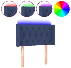 vidaXL Κεφαλάρι Κρεβατιού LED Μπλε 83x16x78/88 εκ. Υφασμάτινο