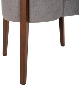 Καρέκλα Τραπεζαρίας RAMMER Rubberwood Καρυδί και Γκρί ύφασμα 57x55x86Υεκ. 2αδα 57x55x86 εκ.