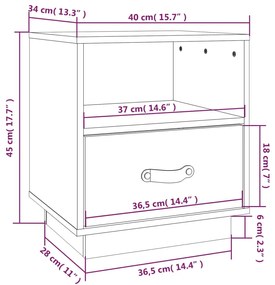 ΚΟΜΟΔΙΝΟ ΓΚΡΙ 40 X 34 X 45 ΕΚ. ΑΠΟ ΜΑΣΙΦ ΞΥΛΟ ΠΕΥΚΟΥ 818299