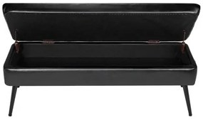 VEVOR PU Leather Storage Ottoman Bench Shoe Seat with Storage &amp; Metal Legs Black