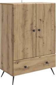 vidaXL Πλαϊνό γραφείο Artisan Δρυς 66 x 34,5 x 95 εκ.