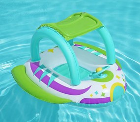 BESTWAY παιδική φουσκωτή βάρκα με σκίαστρο 34149, 107x112cm, Space Splash
