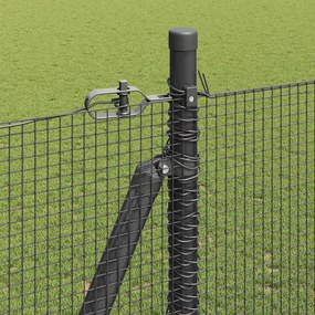 vidaXL 25 x 1,5 m PVC-Επικαλυμμένο Ατσάλι Γκρι Δίχτυ