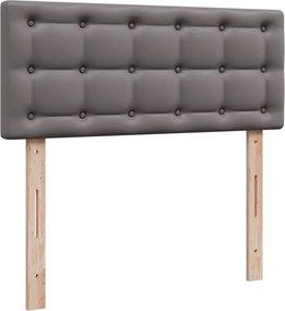 vidaXL Κρεβάτι Boxspring με Στρώμα Γκρι 120x190εκ. από Συνθετικό Δέρμα