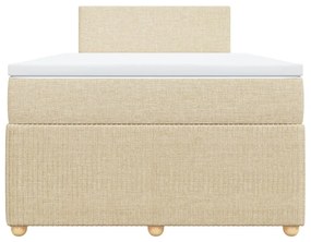 Κρεβάτι Boxspring με Στρώμα Κρεμ 120x200 εκ. Υφασμάτινο - Κρεμ