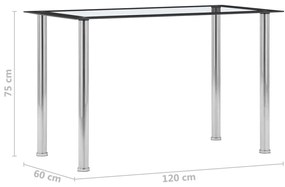 ΤΡΑΠΕΖΑΡΙΑ ΜΑΥΡΗ / ΔΙΑΦΑΝΗΣ 120 X 60 X 75 ΕΚ. ΑΠΟ ΨΗΜΕΝΟ ΓΥΑΛΙ 281851