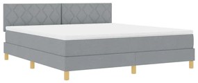 vidaXL Κρεβάτι box spring με στρώμα Ανοιχτό γκρι 180 x 200 cm ύφασμα