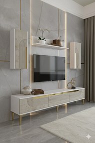 Stewehome Σετ μοντέρνας σύνθεσης τηλεόρασης με ράφι 180x30x41 cm