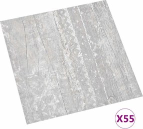 vidaXL Πλάκες Δαπέδου 55 pcs Γκρι 5,11 τ.μ. PVC