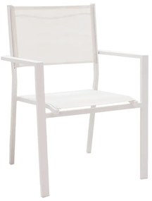 Τραπεζαρία Zacreta-Kliton σετ 5τεμ pakoworld αλουμίνιο σε λευκή απόχρωση 150x80x74εκ