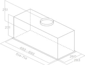 Απορροφητήρας Pyramis Τζάκι Plus Stainless Steel EF-Μήκος: 71 εκ.
