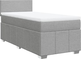 vidaXL Κρεβάτι Boxspring με Στρώμα Ανοιχτό Γκρι 80x200 εκ. Υφασμάτινο