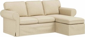 vidaXL Καναπές Κρεμ 195 x 138 x 80 εκ ύφασμα