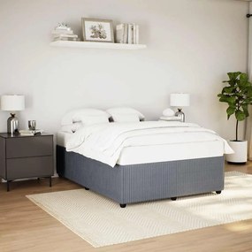 vidaXL Σκελετός Κρεβατιού Χωρίς Στρώμα Γκρι 140x200 εκ. Βελούδινο
