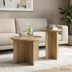 vidaXL Σετ βοηθητικά τραπεζάκια 2 pcs Sonoma Δρυς Επεξεργασμένο Ξύλο