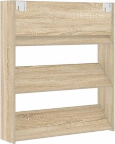 vidaXL Παπουτσοθήκη Τοίχου Sonoma Δρυς 80 x 18 x 90 εκ. Επεξ. Ξύλο