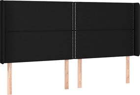 vidaXL Κρεβάτι Boxspring με Στρώμα &amp; LED Μαύρο 180x200 εκ. Υφασμάτινο