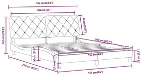 Σκελετός Κρεβατιού Χωρίς Στρώμα Πράσινο 160x200εκ. Βελούδινο - Πράσινο