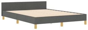 vidaXL Κρεβάτι Σκελετός Σκούρο Γκρι 160x200 εκ Υφάσματος