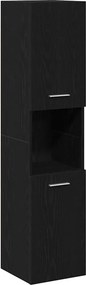 vidaXL Ντουλάπι Μπάνιου Μαύρη Οξυά 30 x 30 x 130 εκ Επεξεργασμένο ξύλο