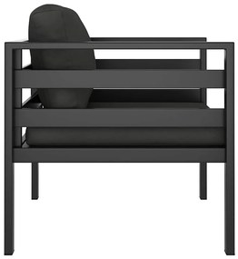 vidaXL Μονός Καναπές Ανθρακί από Αλουμίνιο με Μαξιλάρια