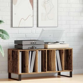 vidaXL Ντουλάπι δίσκων βινυλίου με ράφι Παλαιό ξύλο 100 x 38 x 48 εκ.