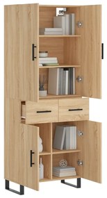 vidaXL Ντουλάπι Sonoma δρυς 69,5 x 34 x 180 εκ. από Επεξεργασμένο Ξύλο
