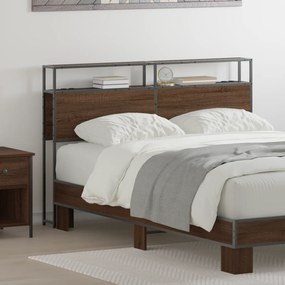 vidaXL Κεφαλάρι Αποθήκης Επιτοίχιο Καφέ δρυς 135 cm Επεξεργασμένο ξύλο