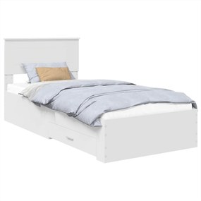 vidaXL Σκελετός Κρεβατιού Λευκό 90 x 190 cm Επεξεργασμένο ξύλο