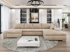 Γωνιακός καναπές Caro-Μπεζ