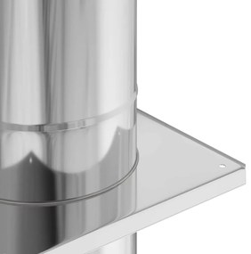 vidaXL Επέκταση Καμινάδας Ασημί 25 x 25 x 65 εκ Ανοξείδωτο ατσάλι