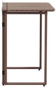 Πτυσσόμενο τραπέζι κήπου καφέ 90x51x75 cm Poly Rattan - Καφέ