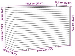 Ζαρντινιέρα Κήπου 110x40x72,5 εκ. από Εμποτισμένο Ξύλο Πεύκου - Καφέ