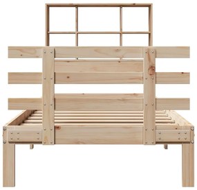vidaXL Κρεβάτι Βιβλιοθήκη Χωρίς Στρώμα 75x190 εκ Μασίφ Ξύλο Πεύκο