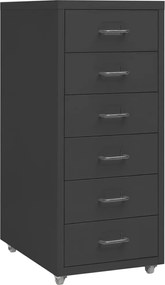 vidaXL Αρχειοθήκη Φορητή Ανθρακί 28 x 41 x 69 εκ. Μεταλλική
