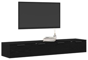 vidaXL Ντουλάπια Τοίχου 2 τεμ Μαύρη Βελανιδιά 68x30x20 εκ Επεξεργασμένο Ξύλο