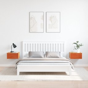 vidaXL Τοίχου Κομοδίνο με συρτάρι Επιτοίχιο 2 pcs Καφέ κεριού 37 x 35 x 18.5 εκ