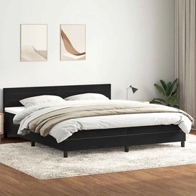 Box Spring Κρεβάτι με στρώμα Μαύρο 180x220 cm Βελούδινο