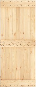 vidaXL Συρόμενη Πόρτα Φυσικό και Λευκό 85 x 210 cm