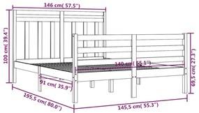 ΠΛΑΙΣΙΟ ΚΡΕΒΑΤΙΟΥ ΛΕΥΚΟ 140 X 190 ΕΚ. ΑΠΟ ΜΑΣΙΦ ΞΥΛΟ 3105296