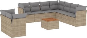 vidaXL Patio Sofa Set 10-θέσια Μίξη μπεζ και ανοιχτό γκρι